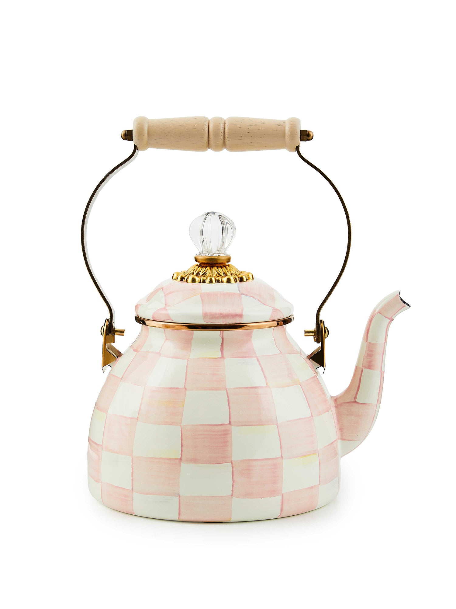 checkered tea kettle