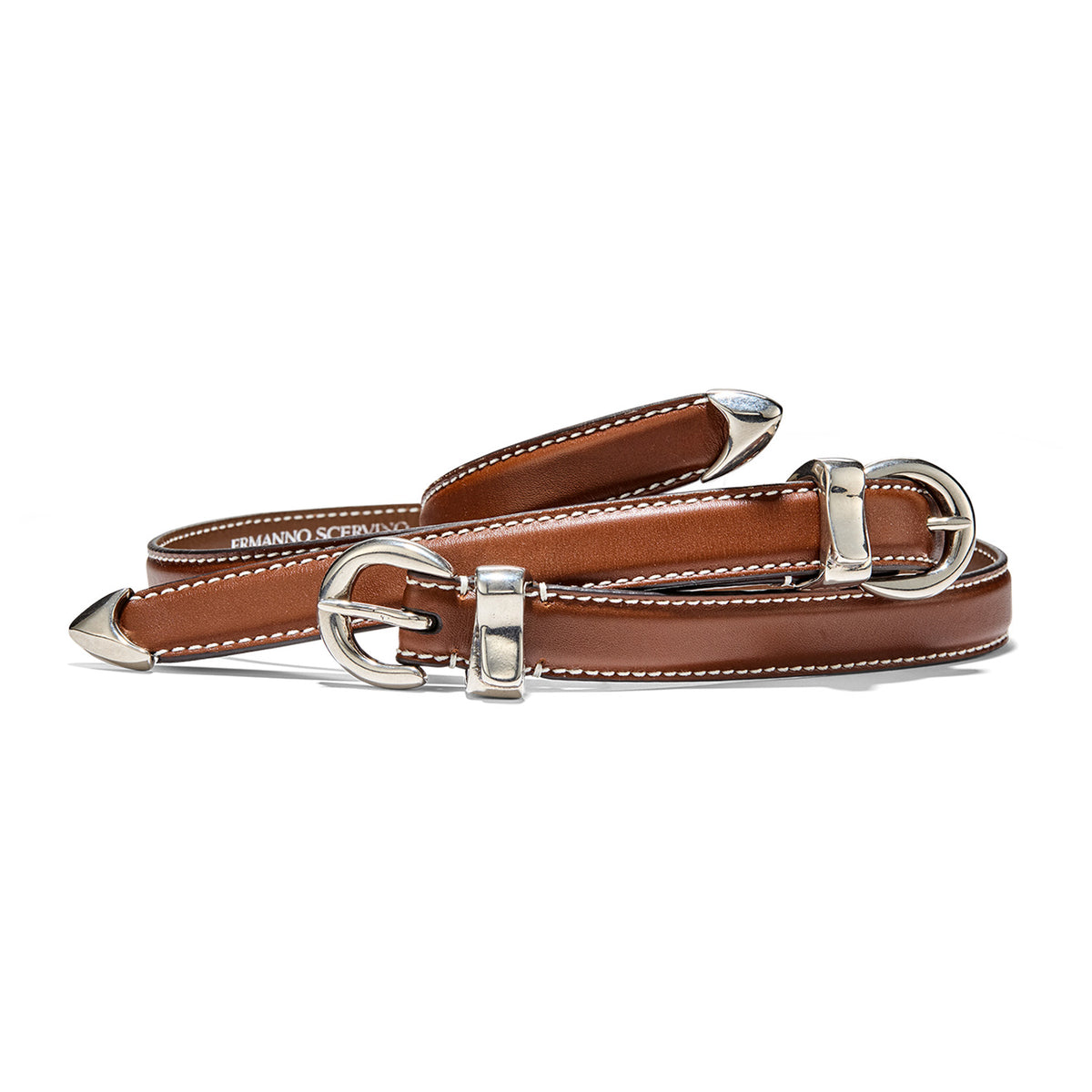 Ermanno Scervino Maroon Leather Fringes Silver Buckle Waist Women\'s Belt Buy Western Belt - Burgundy Patent Leather With Silver  main image 3