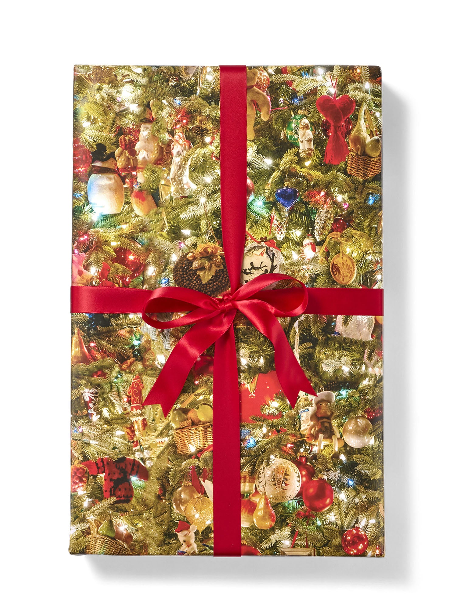Gift Wrap Color Renie's Tree with Red Ribbon