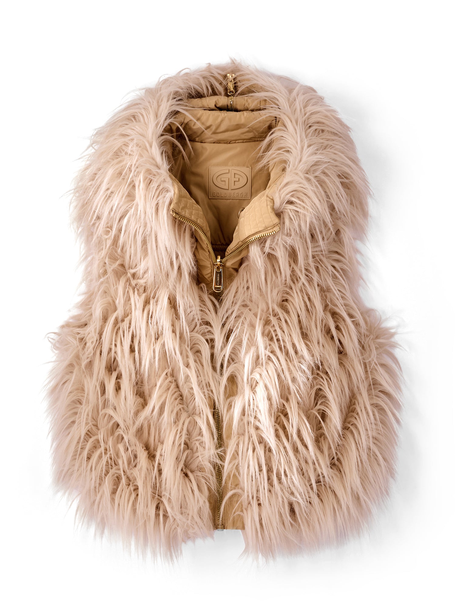 美品 y2k キャンプ7 ダウンベスト ラクーンファー ゴールド XL 3WAY Yara Reversible Faux Fur Vest – Gorsuch