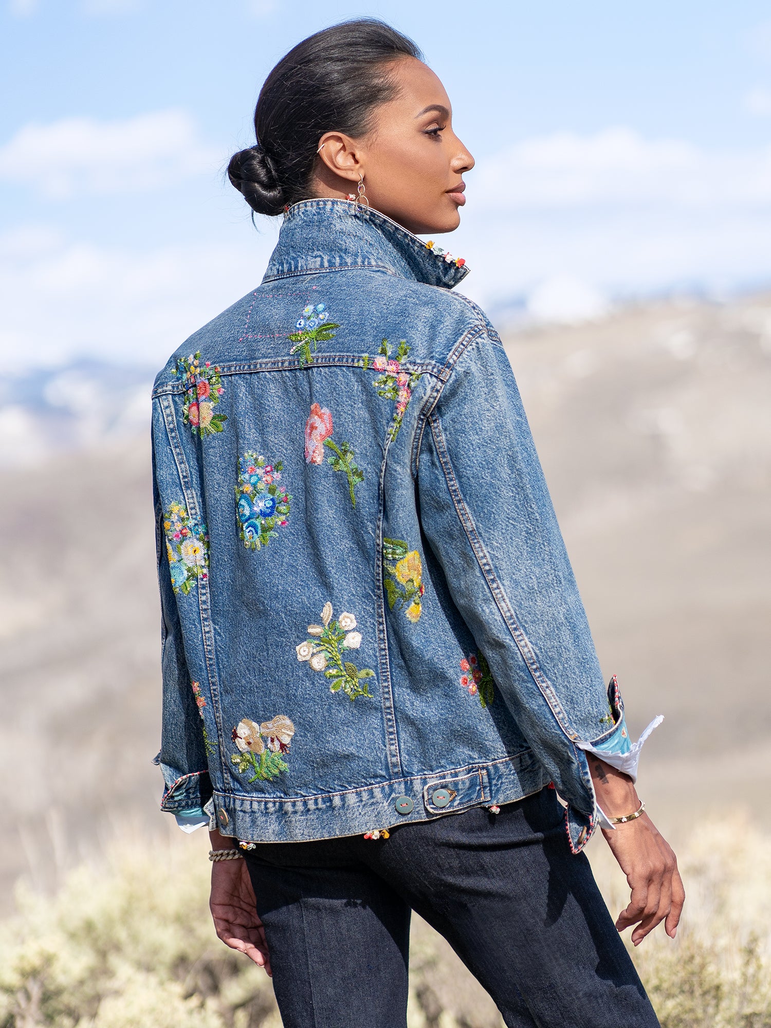 Poppy 花柄 SILVER FLOWER DENIM JACKET Poppy Denim Jacket – Gorsuch