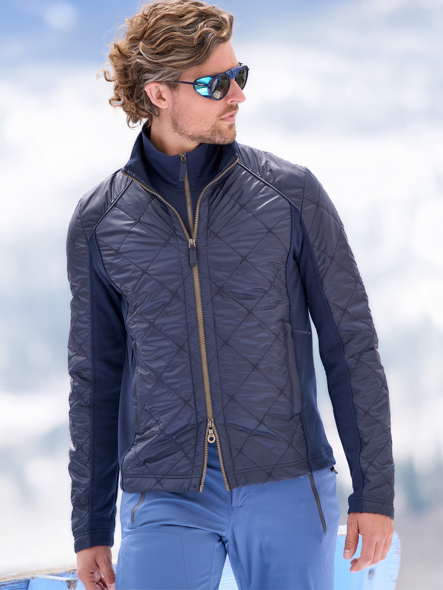Navy blue quilted jacket hotsell