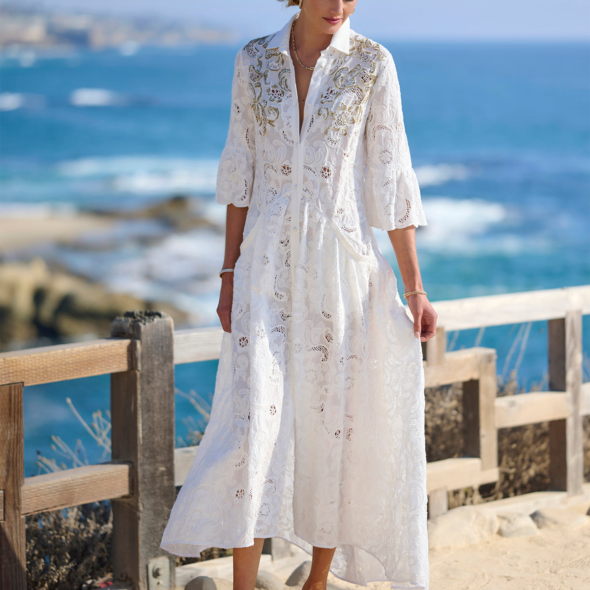 Iris Eyelet Embroidered Dress
