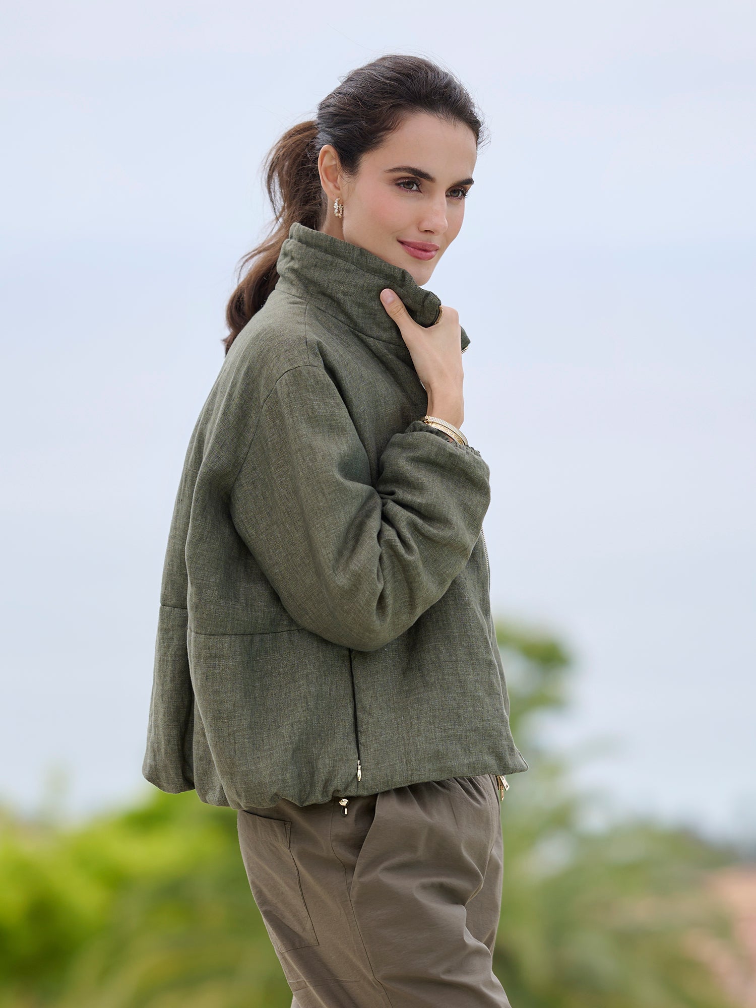 Emma Linen Bomber Jacket – Gorsuch