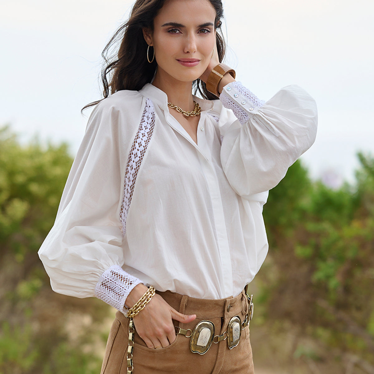 Bunon - Tatter 2023 / BUNON / Embroidery Wide Blouse