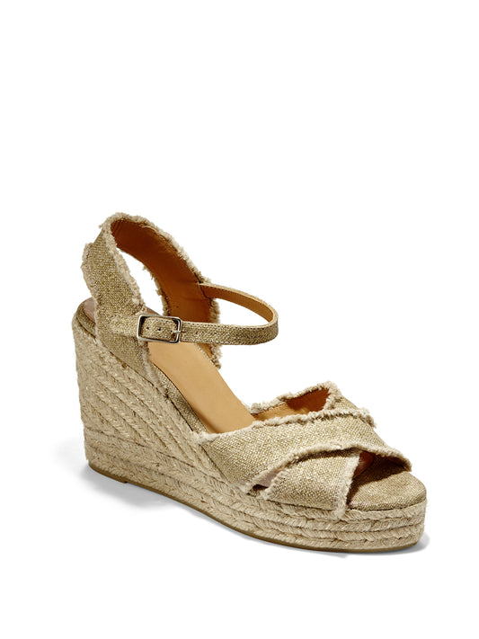 Bromelia Lurex Canvas Wedge Espadrille Sandal