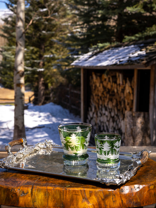 Small Engraved Crystal Stag Votive