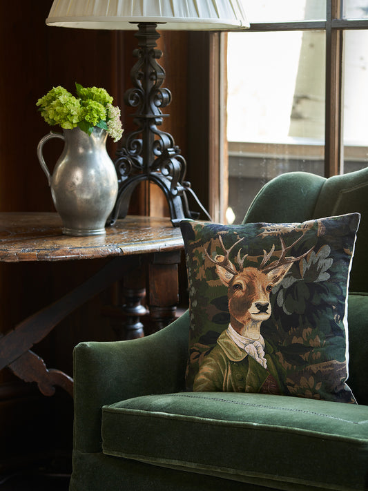 Green Jacket Stag Pillow