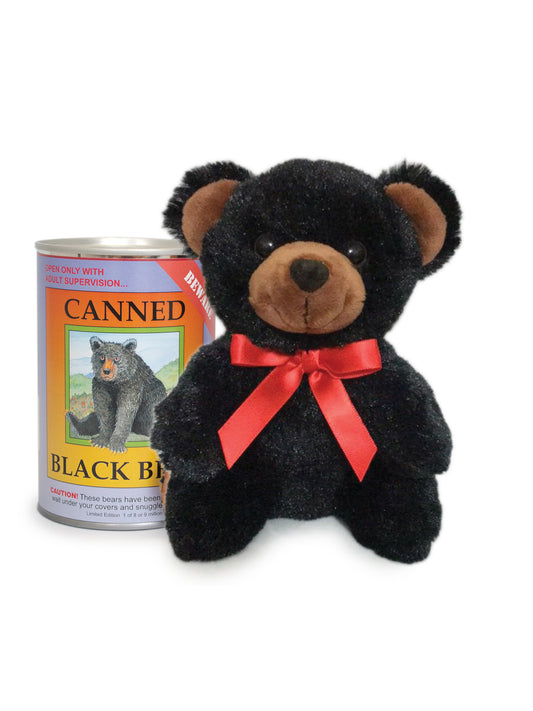 Black Bear Canned Critter Stuffed Animal