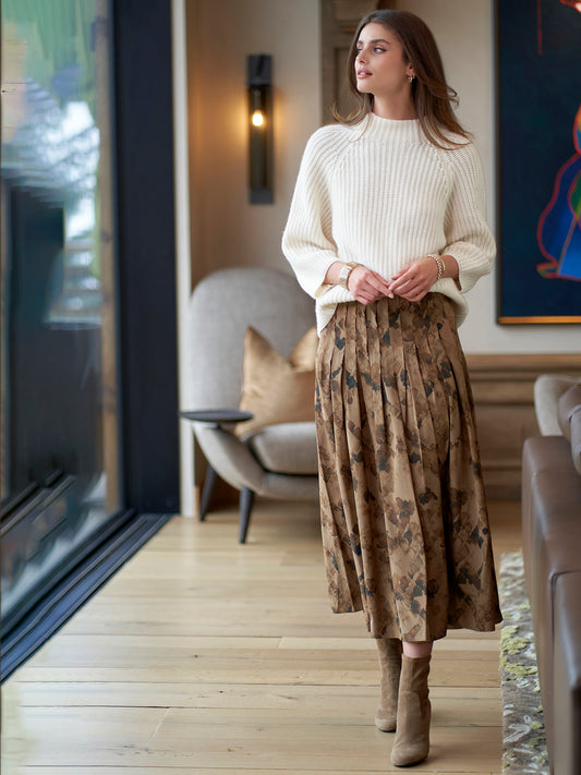 Margareta Printed Silk Skirt
