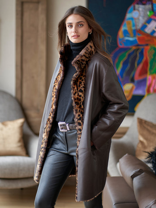 Ella Leo Reversible Shearling Coat