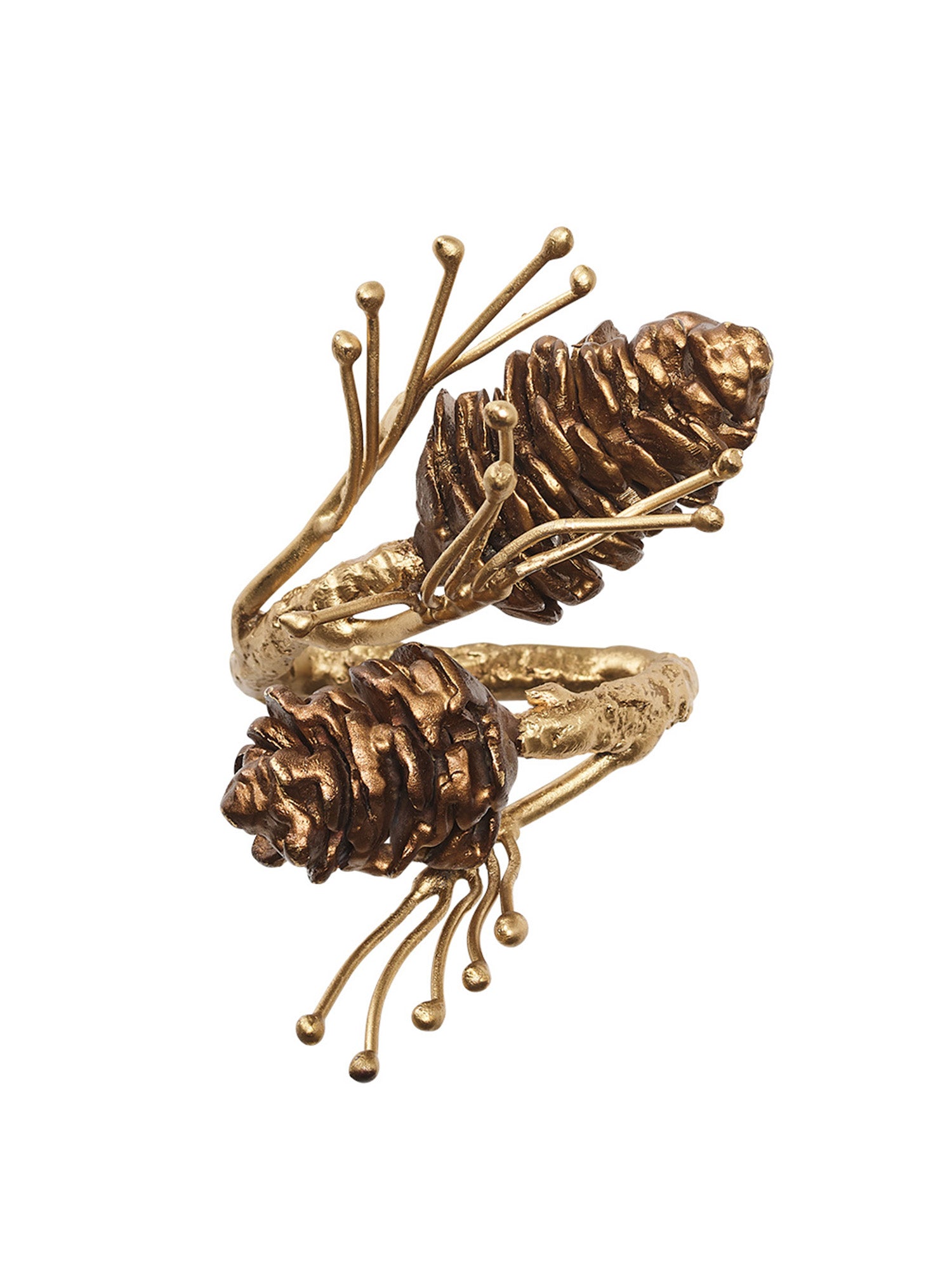 Kim Seybert Gilded Pine Napkin Ring - Thumbnail 4