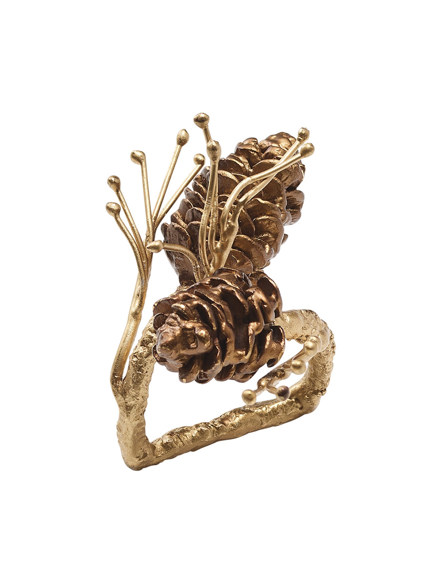 Kim Seybert Gilded Pine Napkin Ring - Thumbnail 3