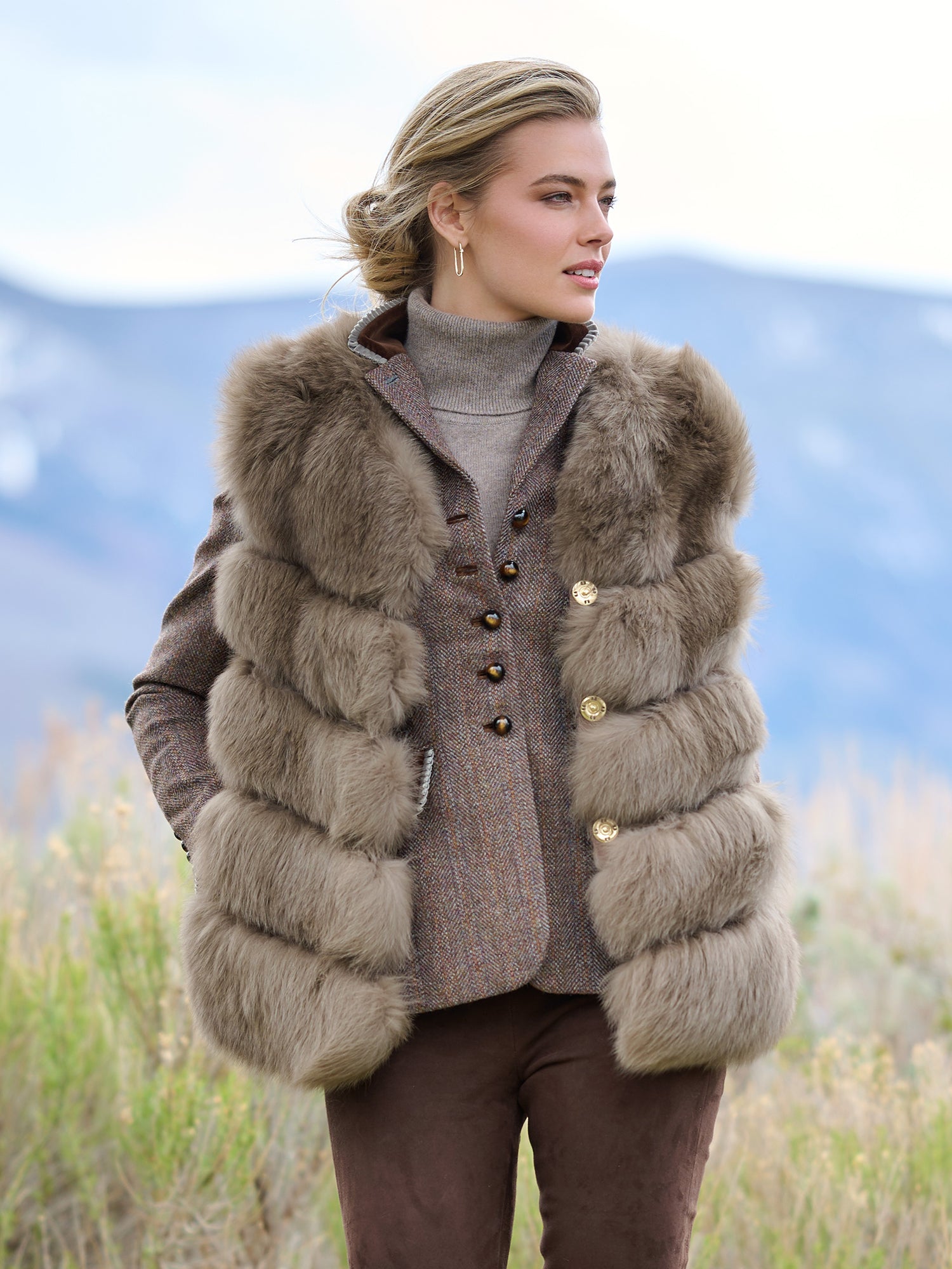 ベスト AiE 18AW DSD VEST GIRAFFE Fur Sofie Fox Fur Vest – Gorsuch