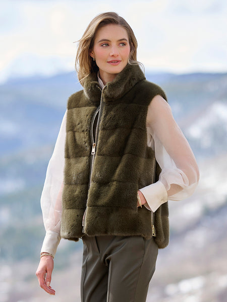 ESMOK A line fur vest beige 新品タグ付き A line fur vest beige | ESMOK