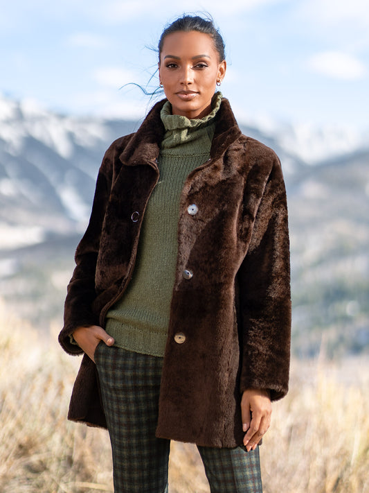 Melodie Reversible Shearling Coat