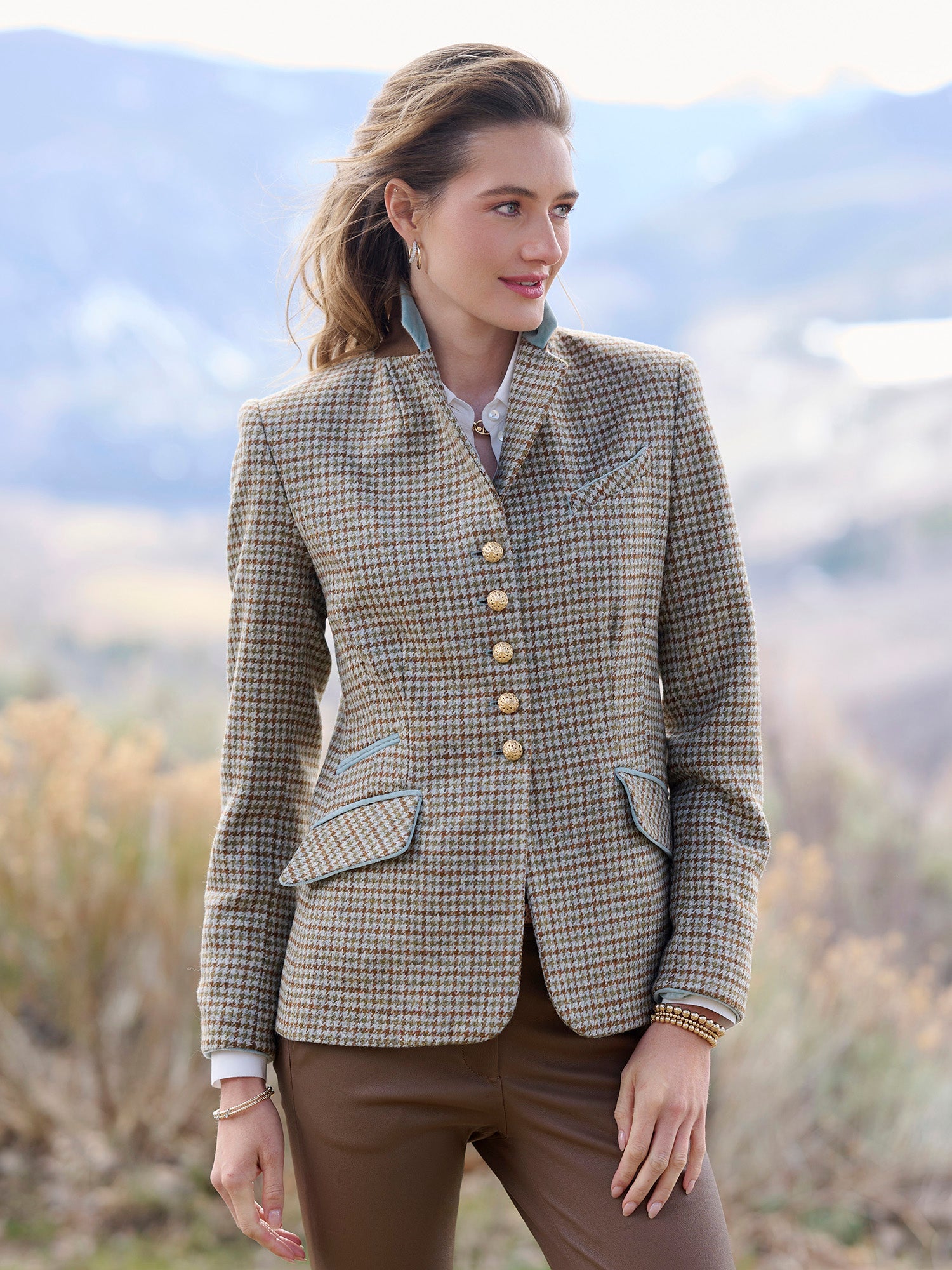 Lara Houndstooth Wool Jacket – Gorsuch