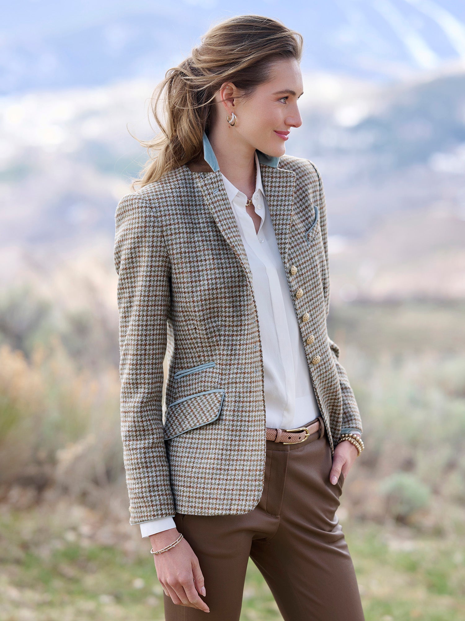 Lara Houndstooth Wool Jacket – Gorsuch
