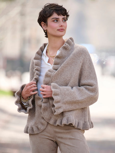 Philippa Ruffle Soft Wool Cardigan – Gorsuch