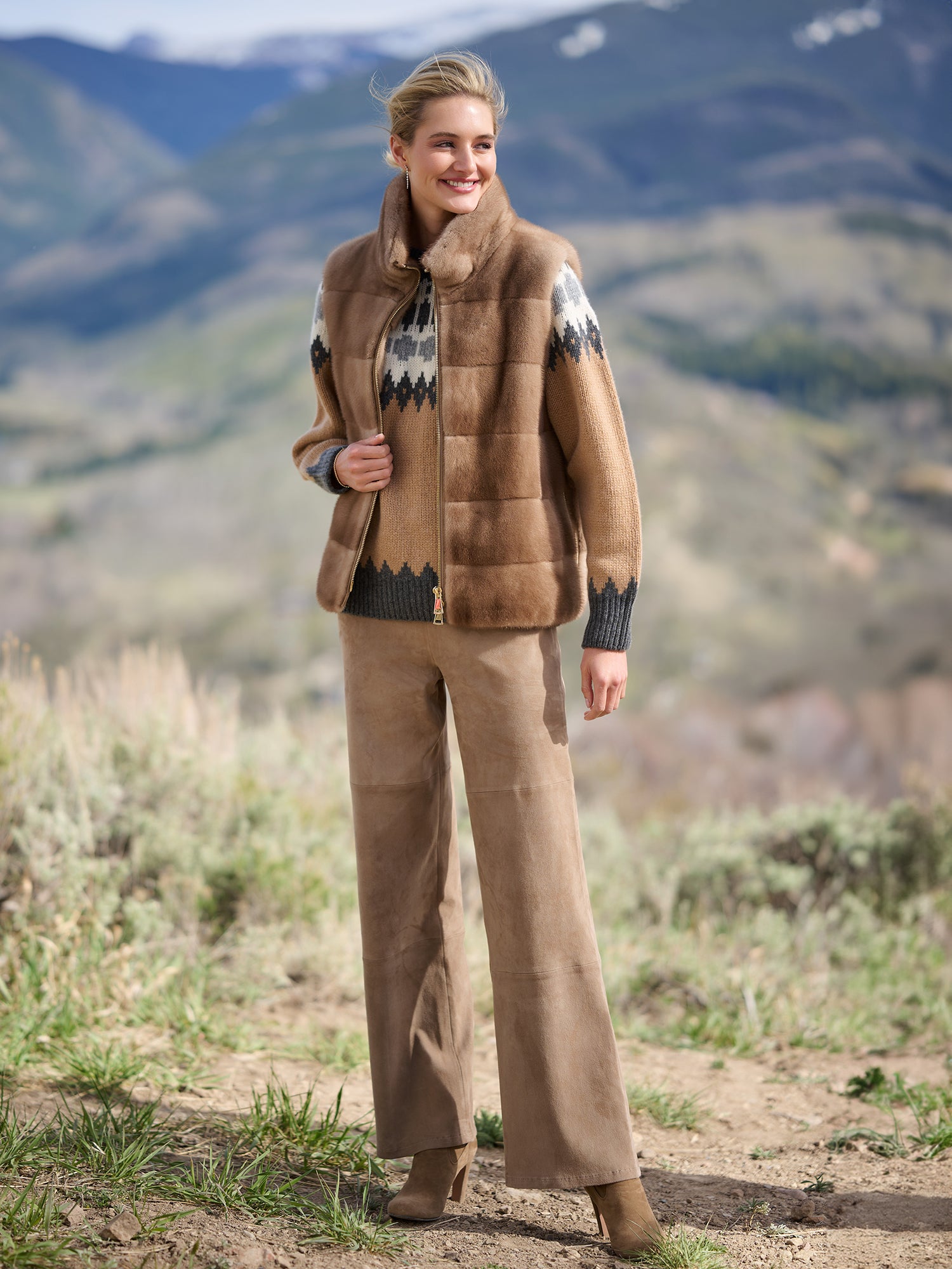 トップス L.G.B. SAHARA VEST + Fur pouch Sarah Mink Fur Vest – Gorsuch