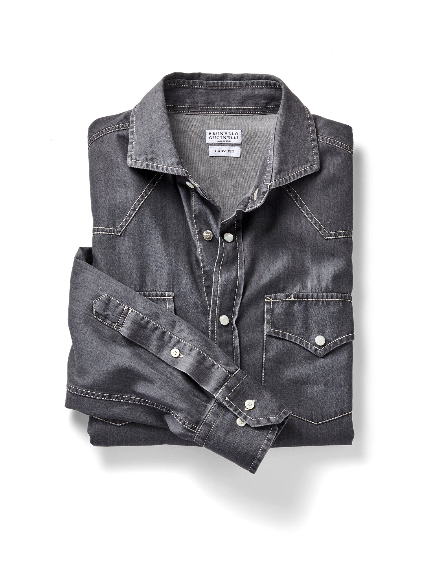 BRUNELLO CUCINELLI チェック柄 ガウチョパンツ USA4 Brunello Cucinelli - Gray Acid Wash Leisure Fit Jean