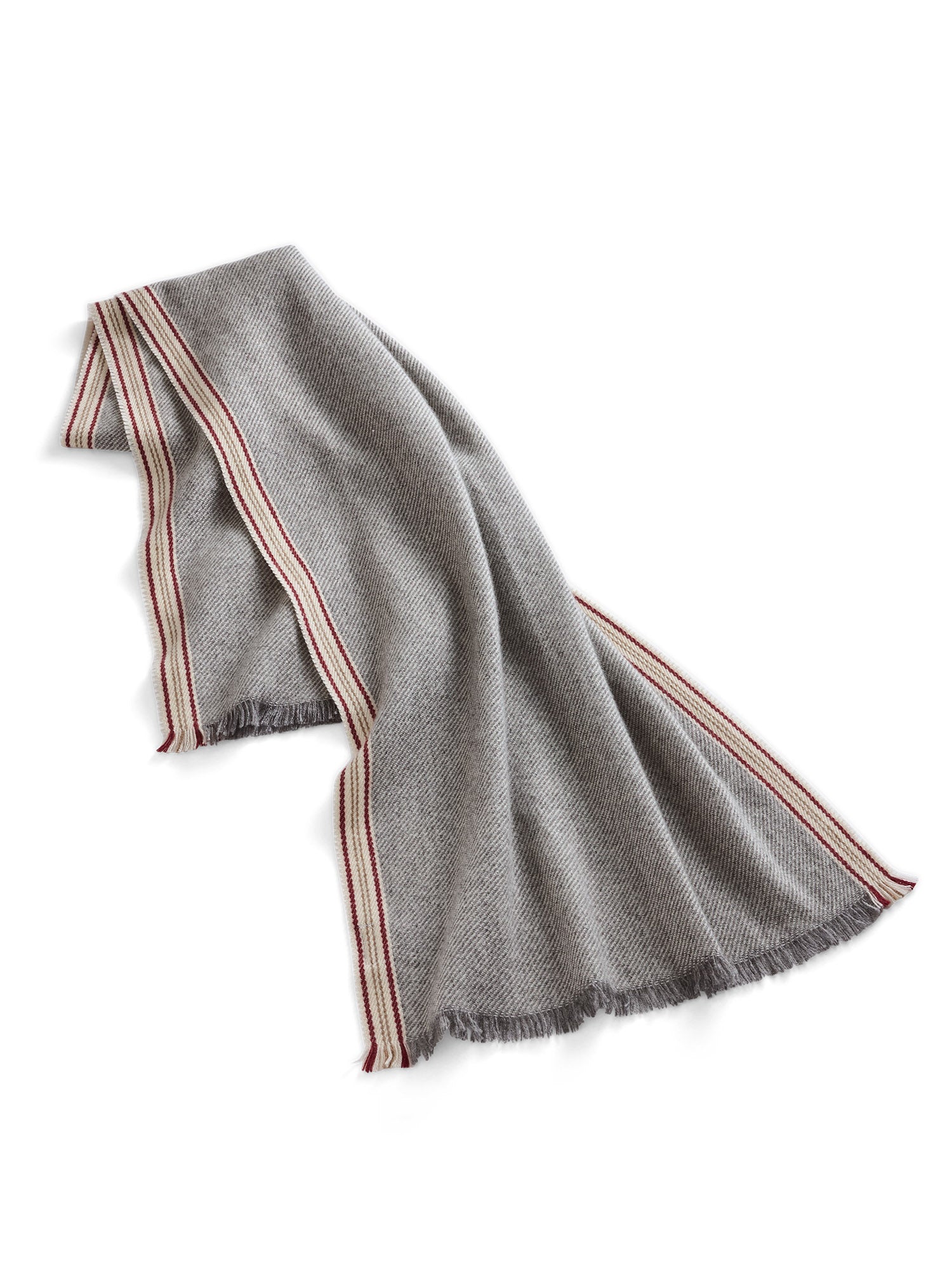 Saint Morris Striped Cashmere Scarf