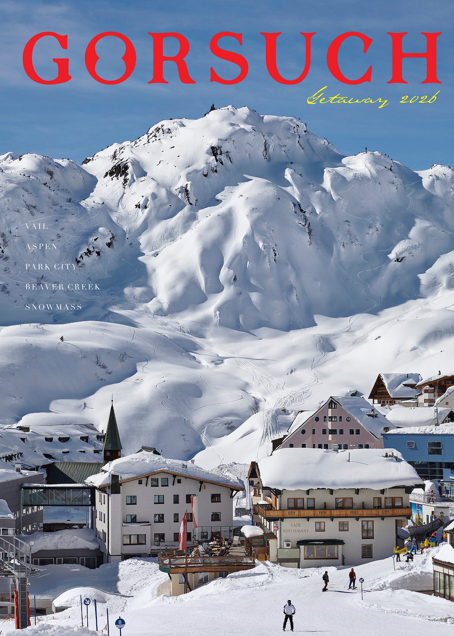 Gorsuch catalog cover showing a snowy mountain landscape with a village in the foreground.