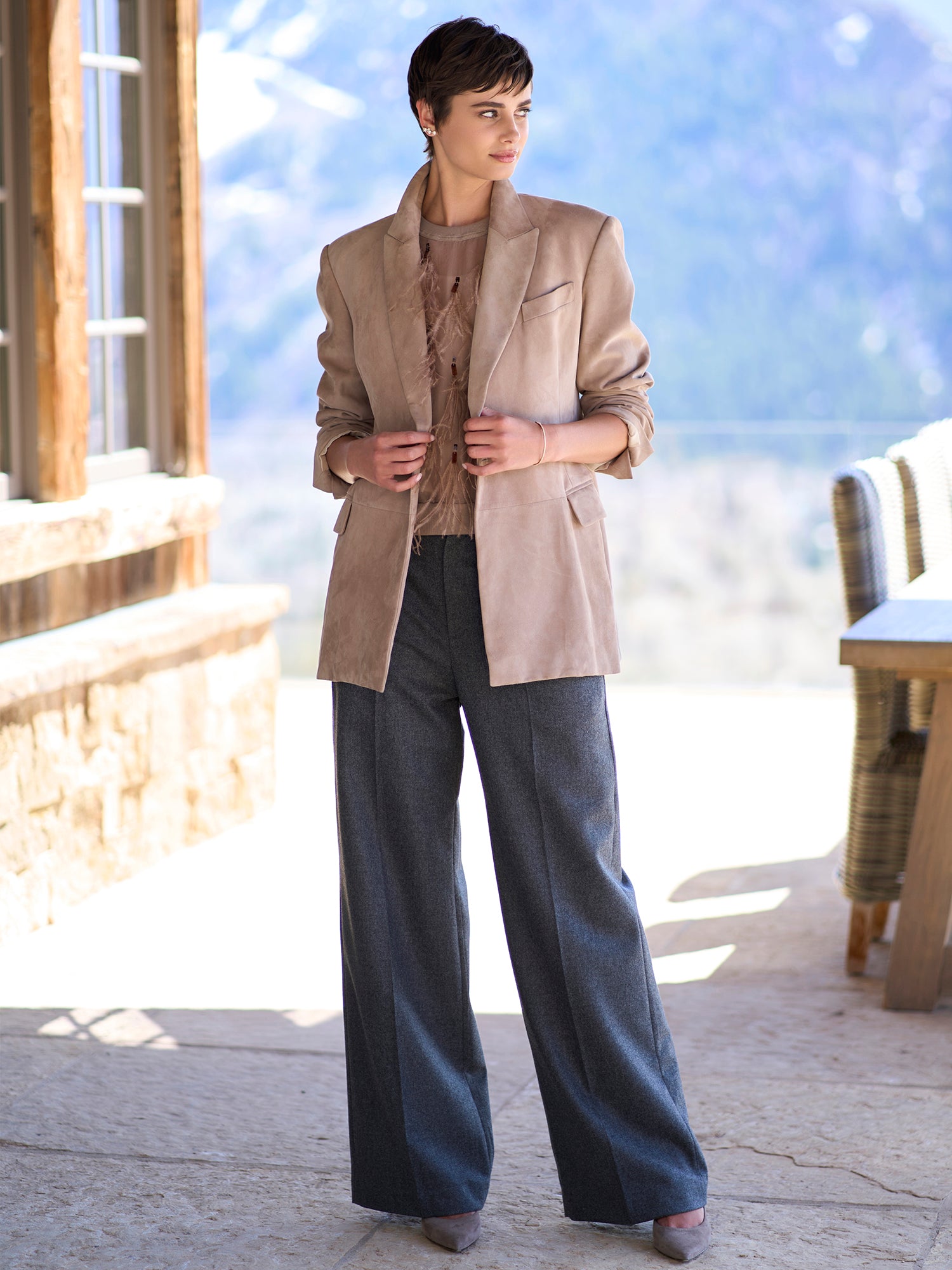 Wool Cashmere Flannel Wide Leg Pant – Gorsuch