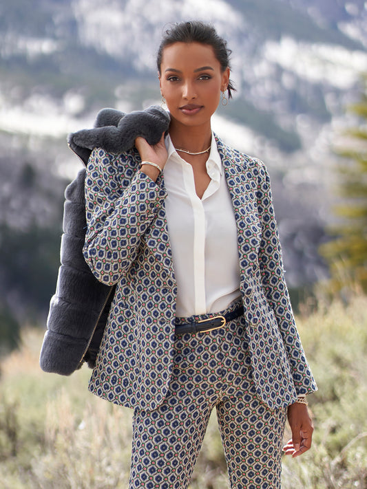 Averi Floral Jacquard Blazer