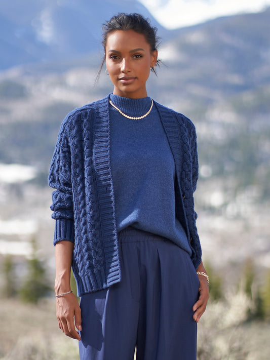 Blizzard Cashmere Cable Cardigan