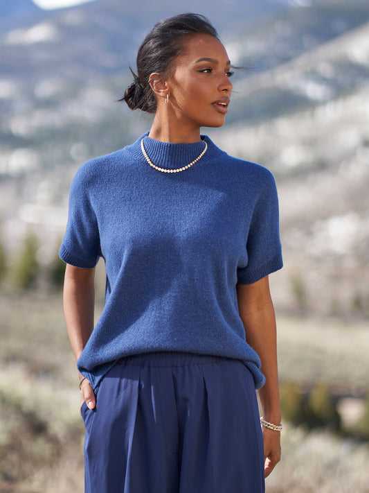 Sky Short Sleeve Cashmere Sweater