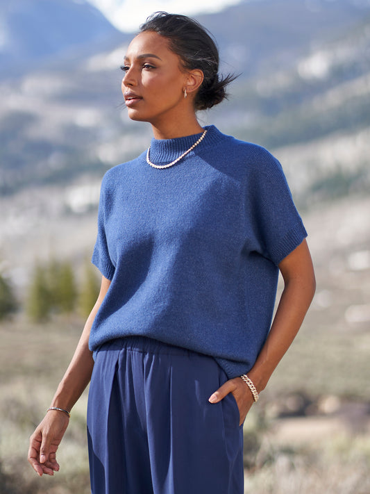 Sky Short Sleeve Cashmere Sweater