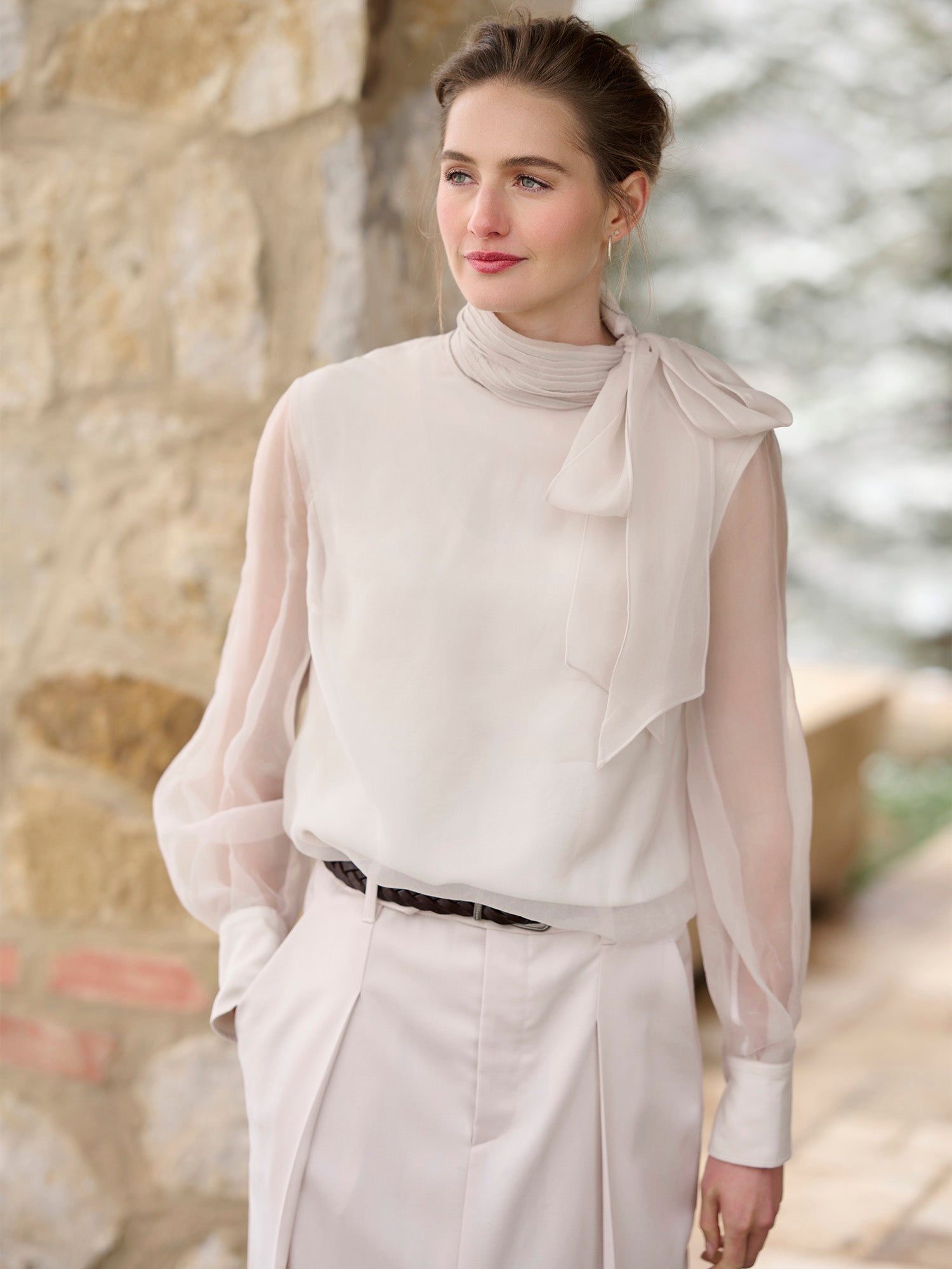 Silk Chiffon Tie Neck Blouse – Gorsuch