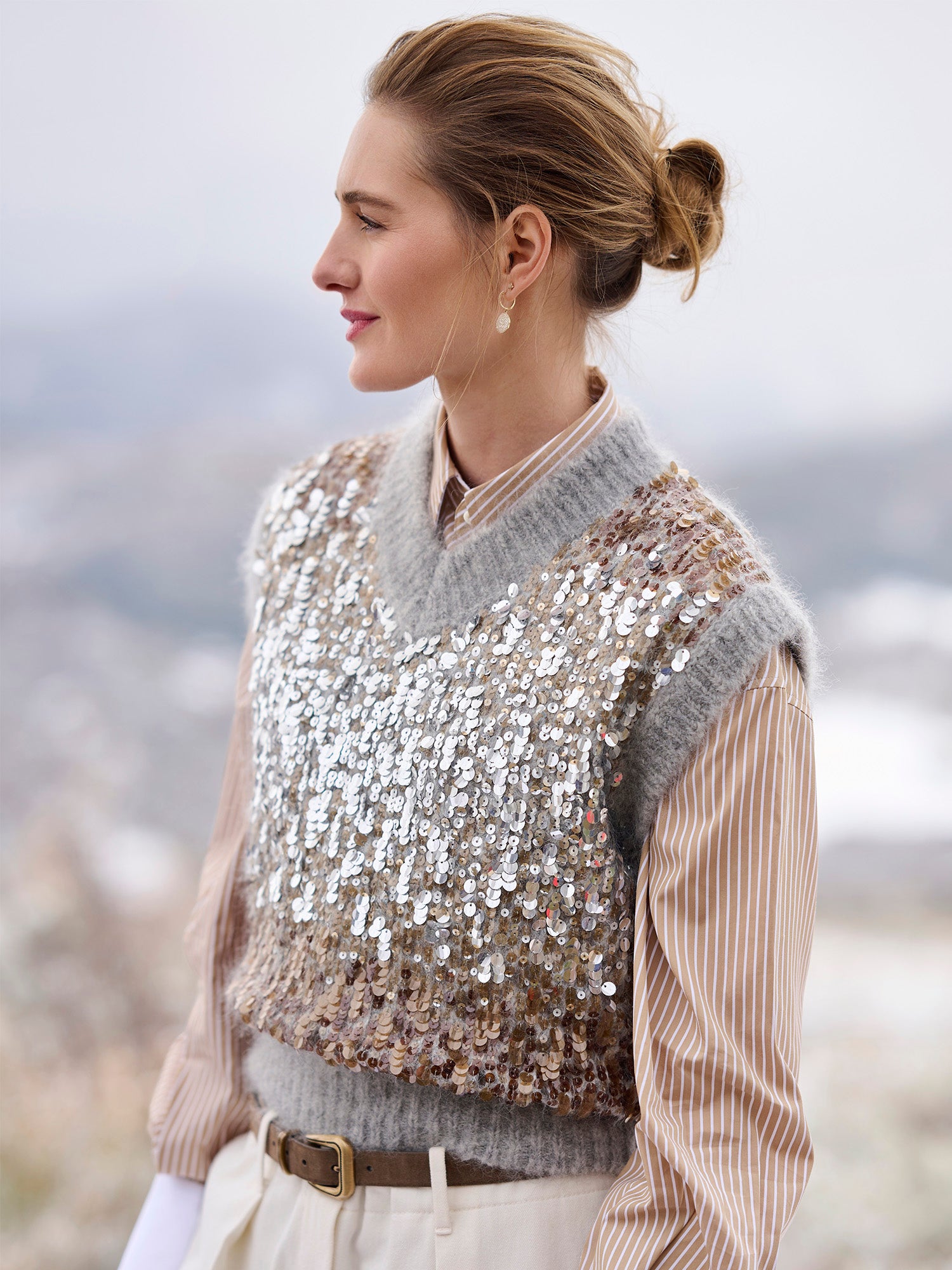 SOLDOUT【 gypsohila 】Glitter Knit Vest GPG-03 Glitter Knit Vest | gypsohila