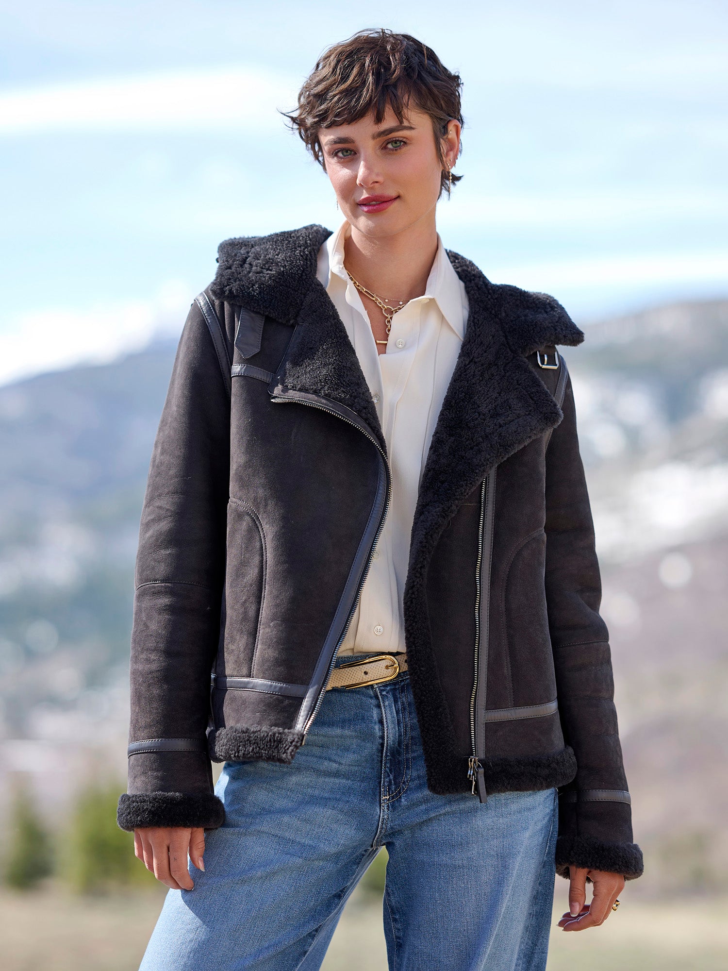 Norah Shearling Moto Jacket – Gorsuch