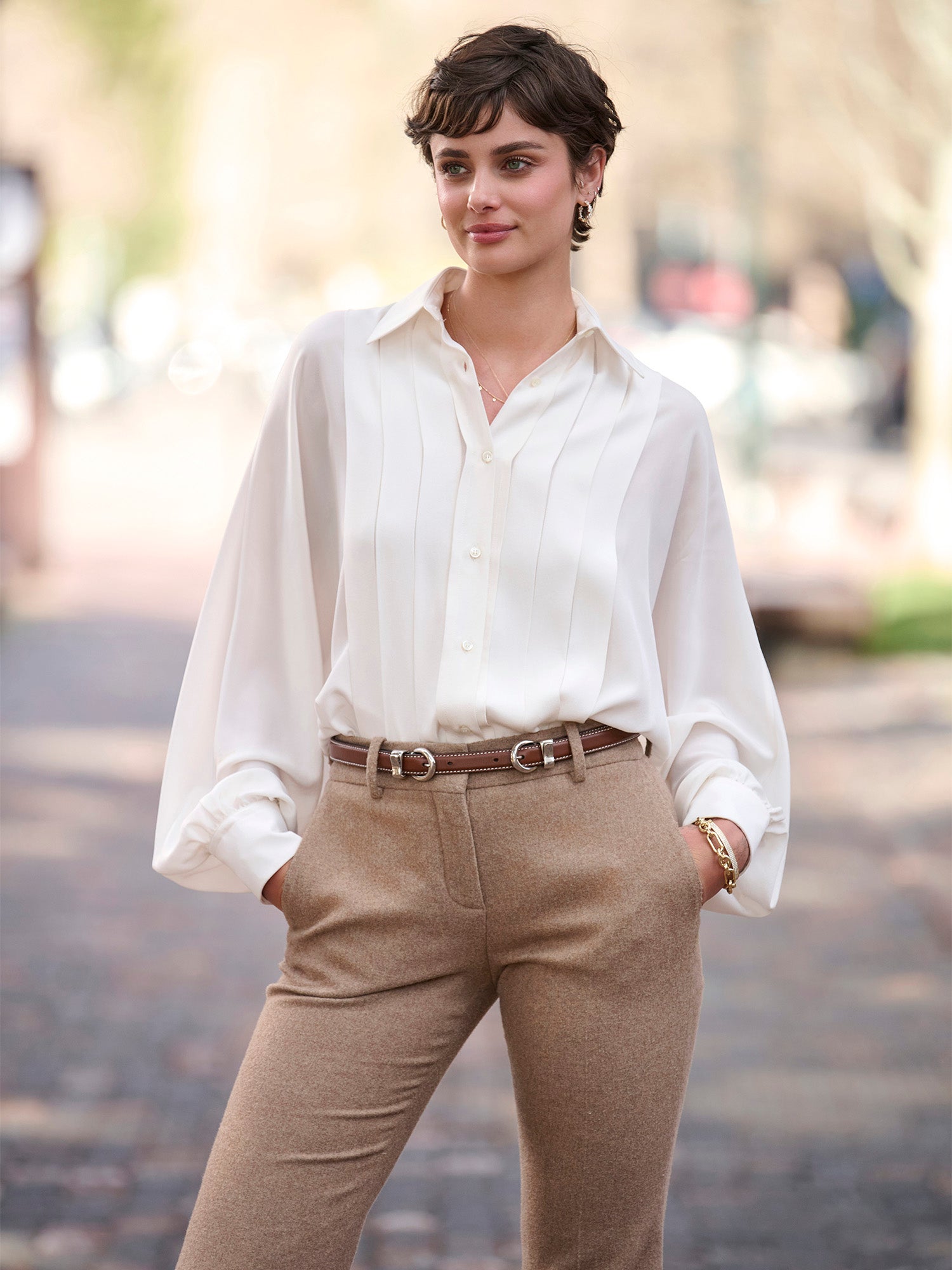 Eloisa Pleated Silk Blouse – Gorsuch