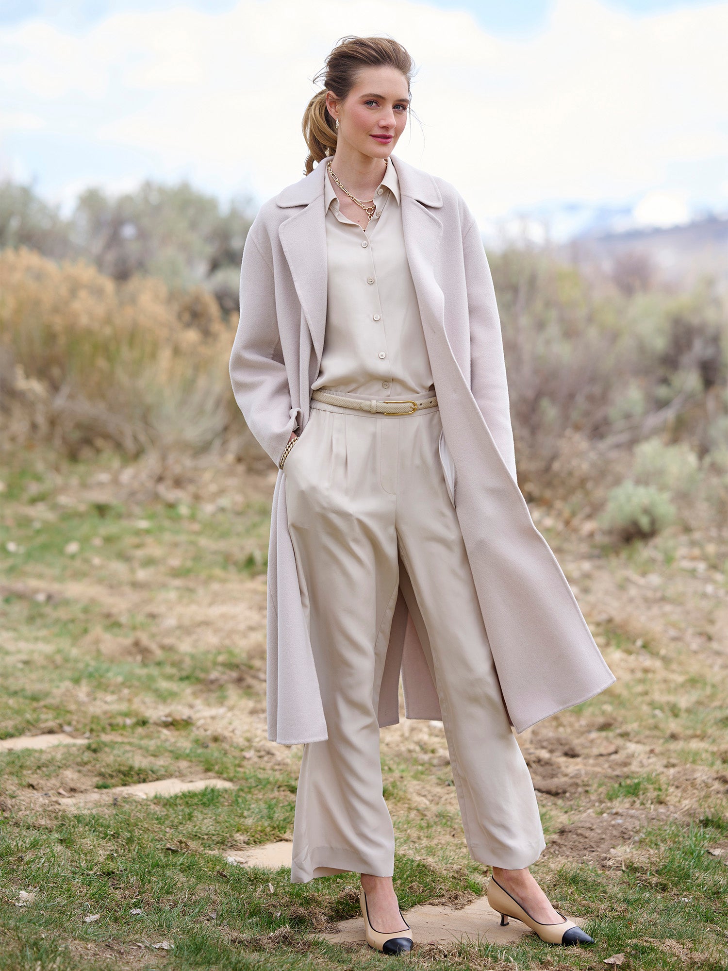 コート BLANCHA Women Outer 24042 200CEMENTO GREY Grey Faux Fur Carmella Chinchilla Coat