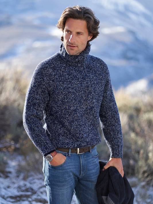Wool Chine Turtleneck Sweater