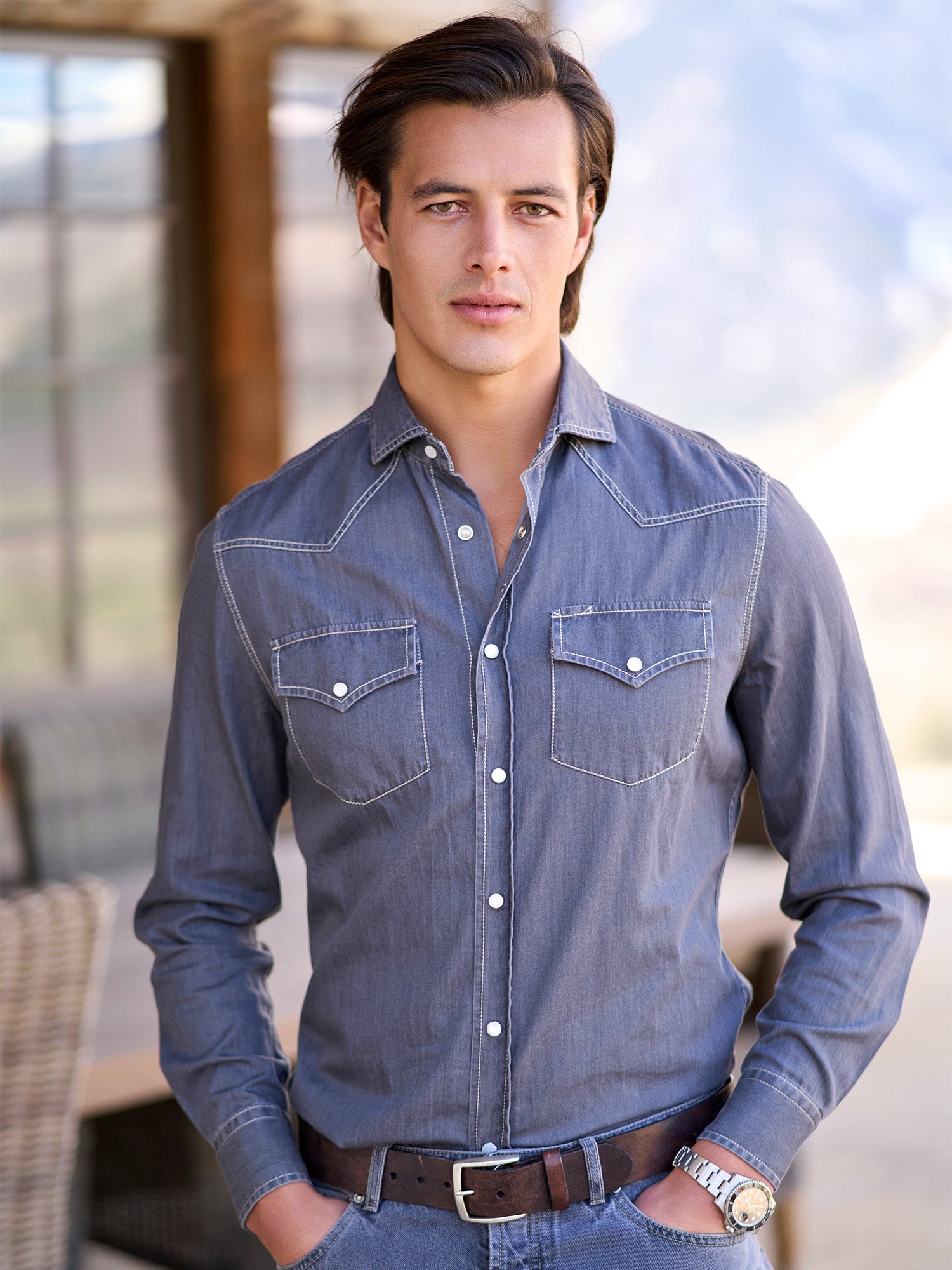 トップス roughlow timeless DENIM shirt timeless DENIM shirt ご注文から1週間前後で発送 | roughlow