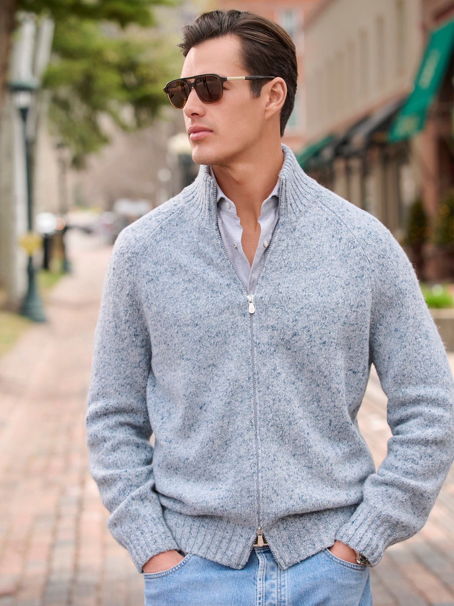 Melange Cashmere Zip Cardigan – Gorsuch