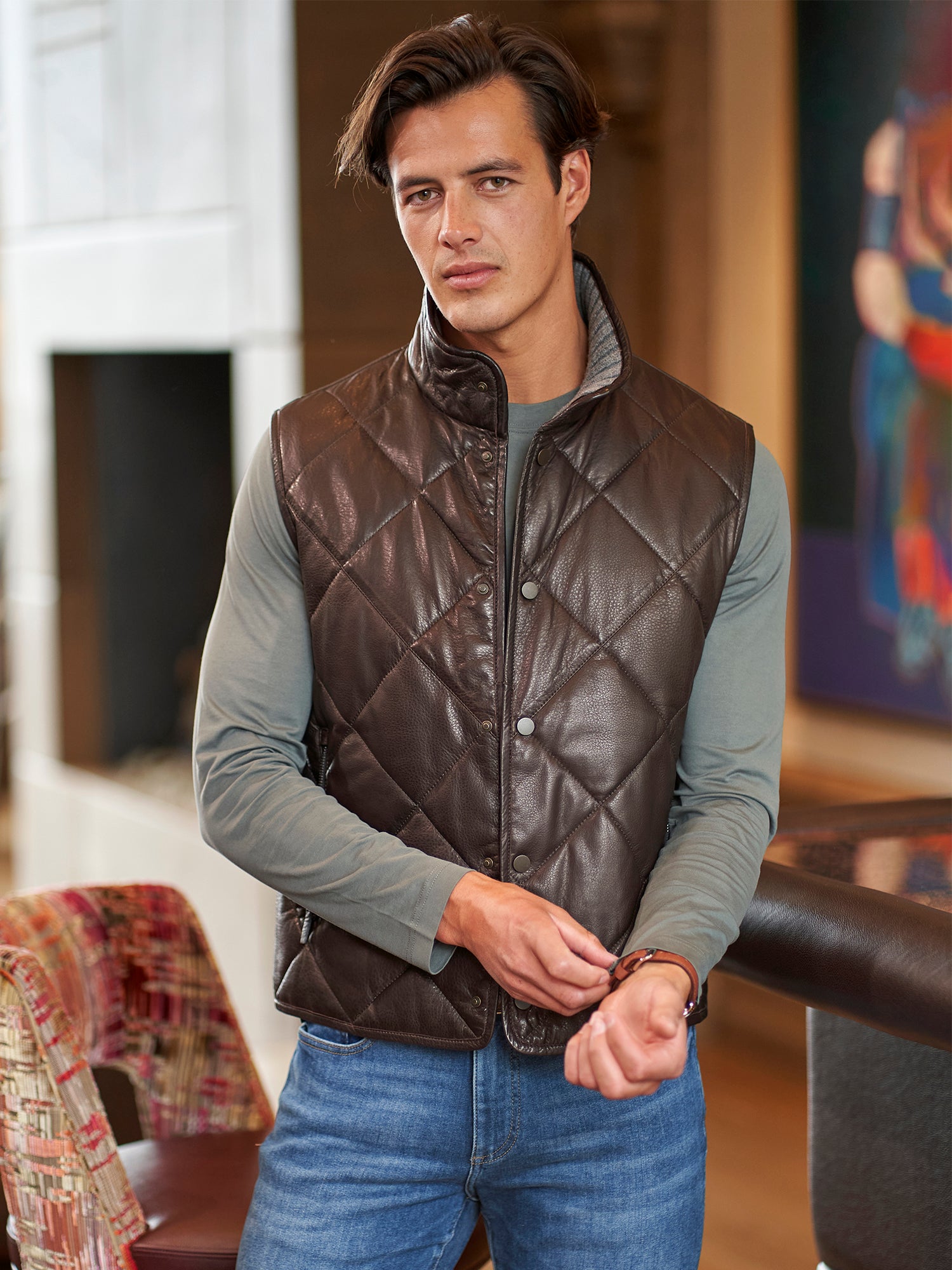 Moritz Leather Quilted Vest – Gorsuch