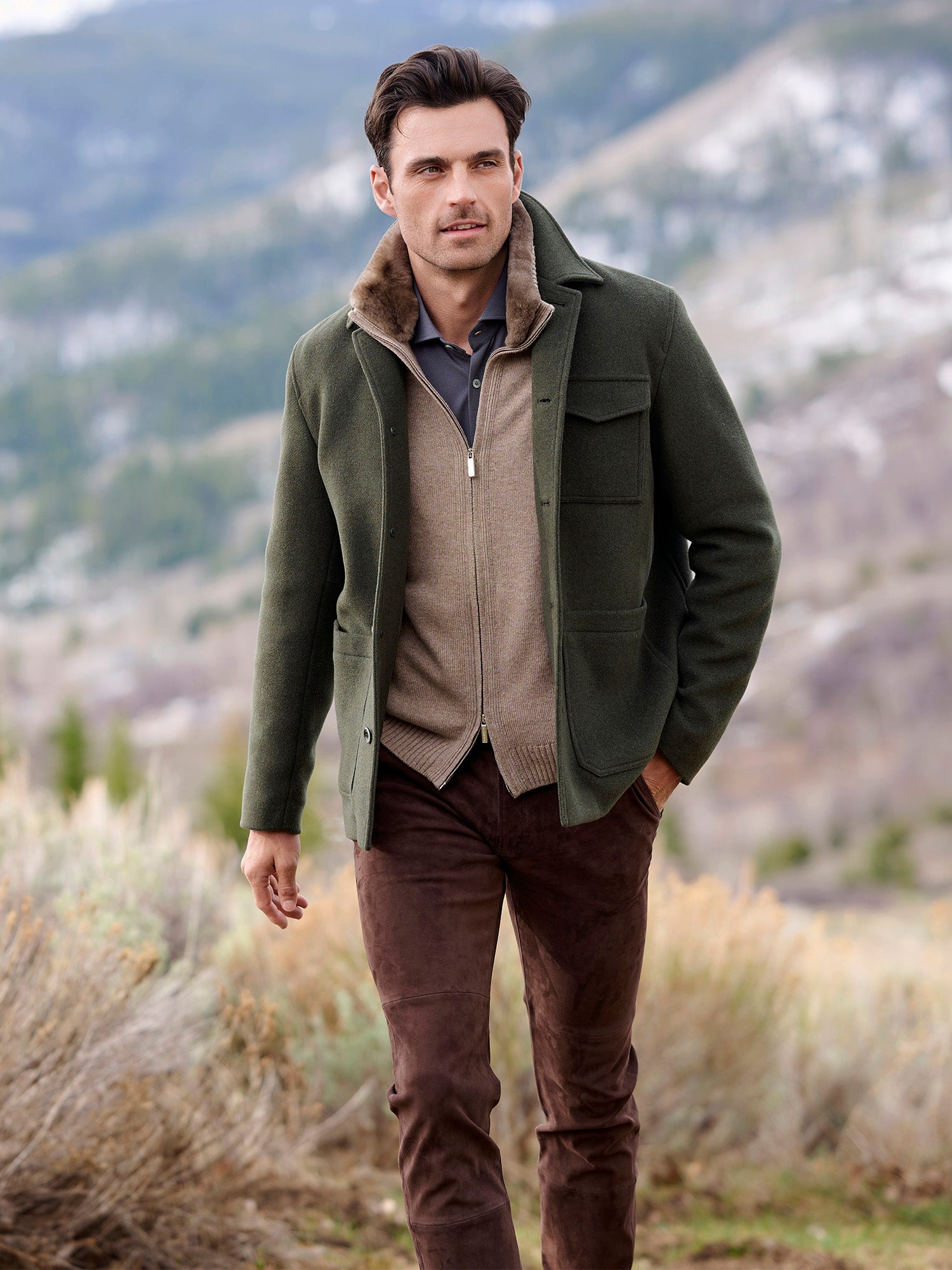 Elio Fur Collar Cashmere Cardigan – Gorsuch