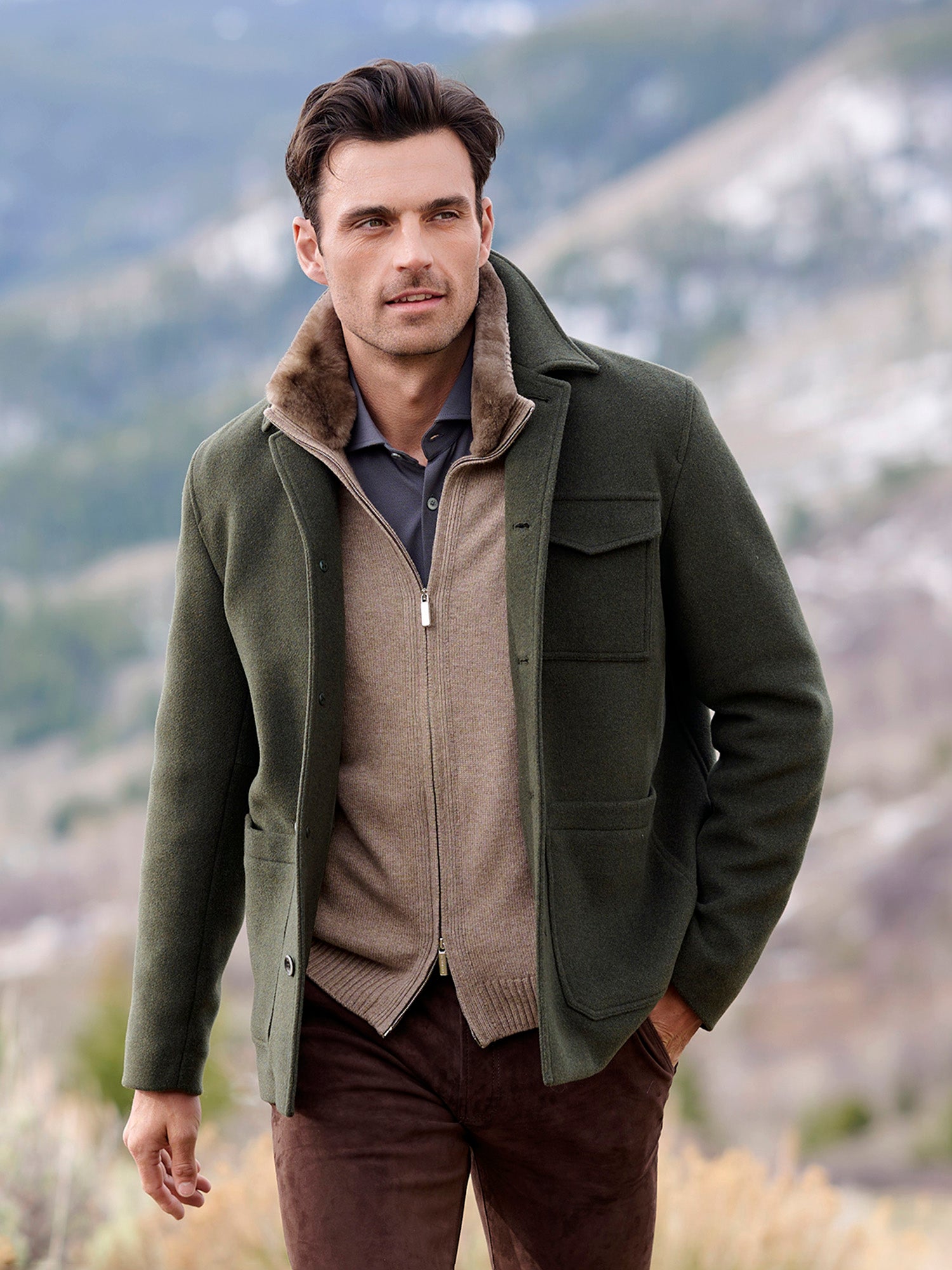 Elio Fur Collar Cashmere Cardigan – Gorsuch