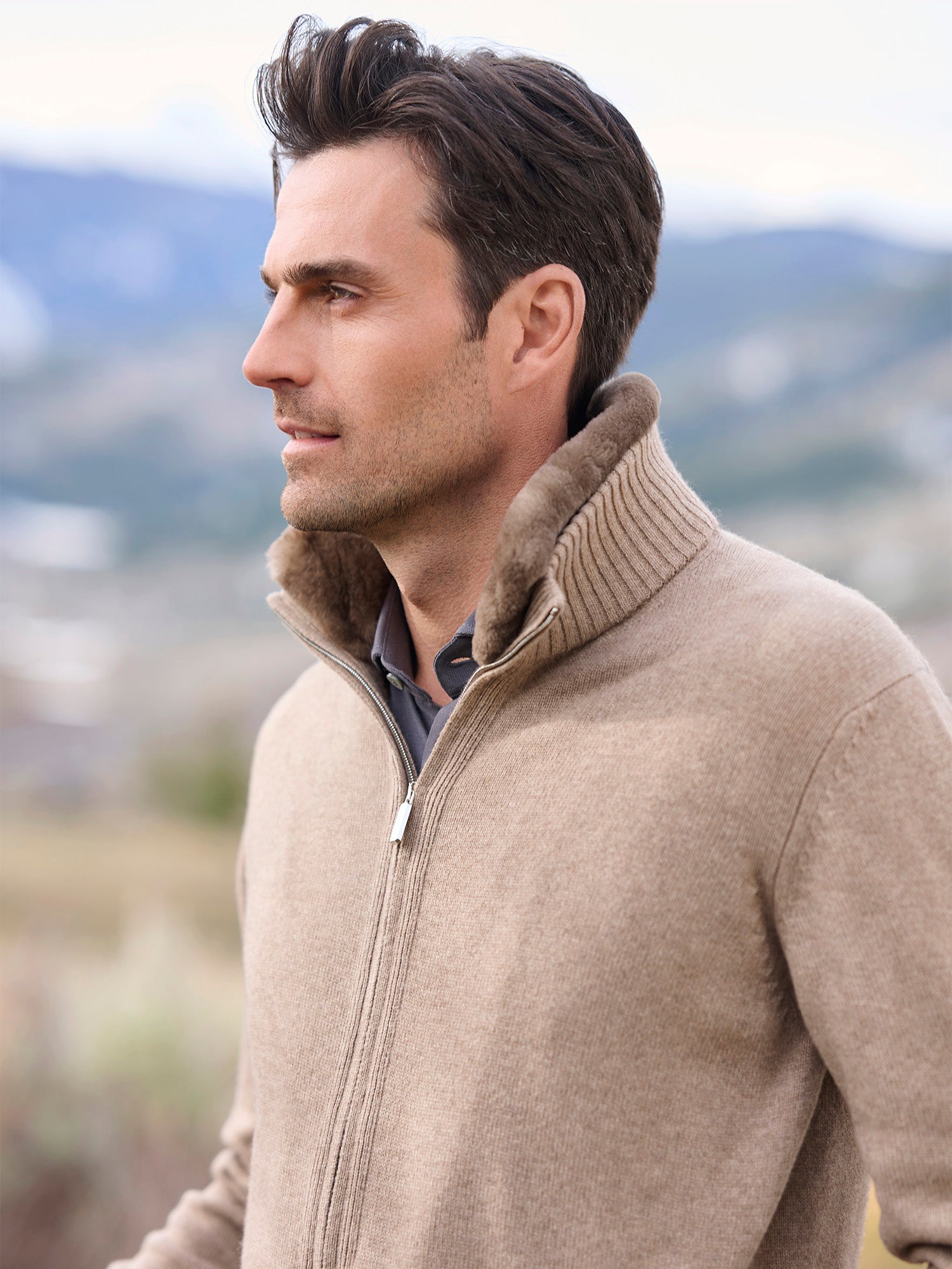 Elio Fur Collar Cashmere Cardigan – Gorsuch