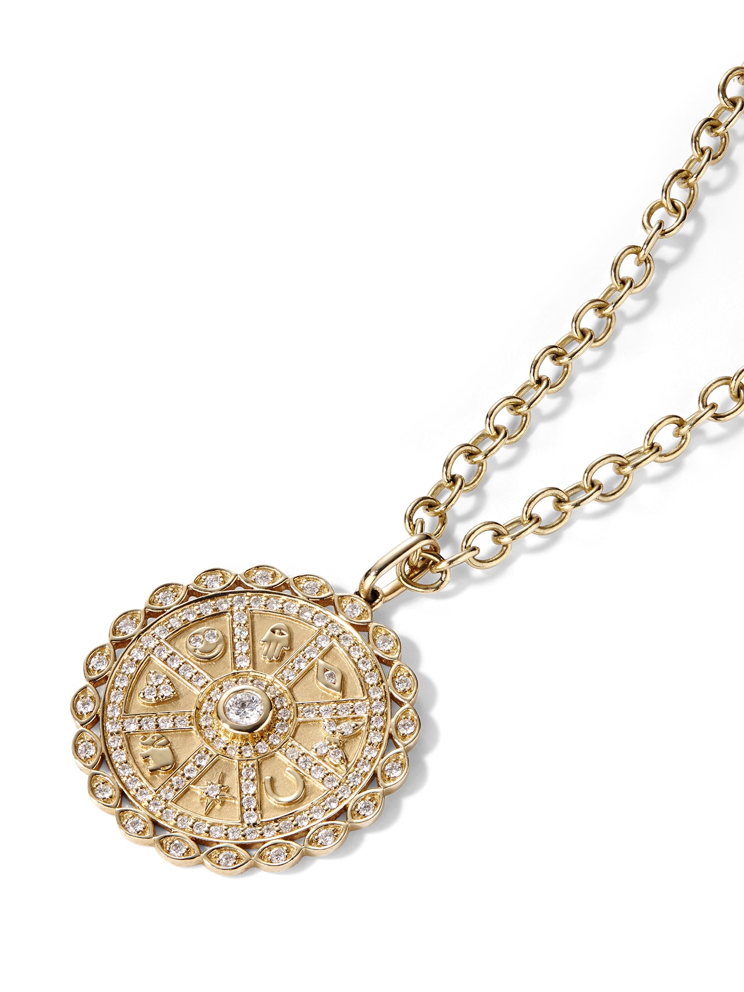Gold Icon Wheel Coin Necklace – Gorsuch