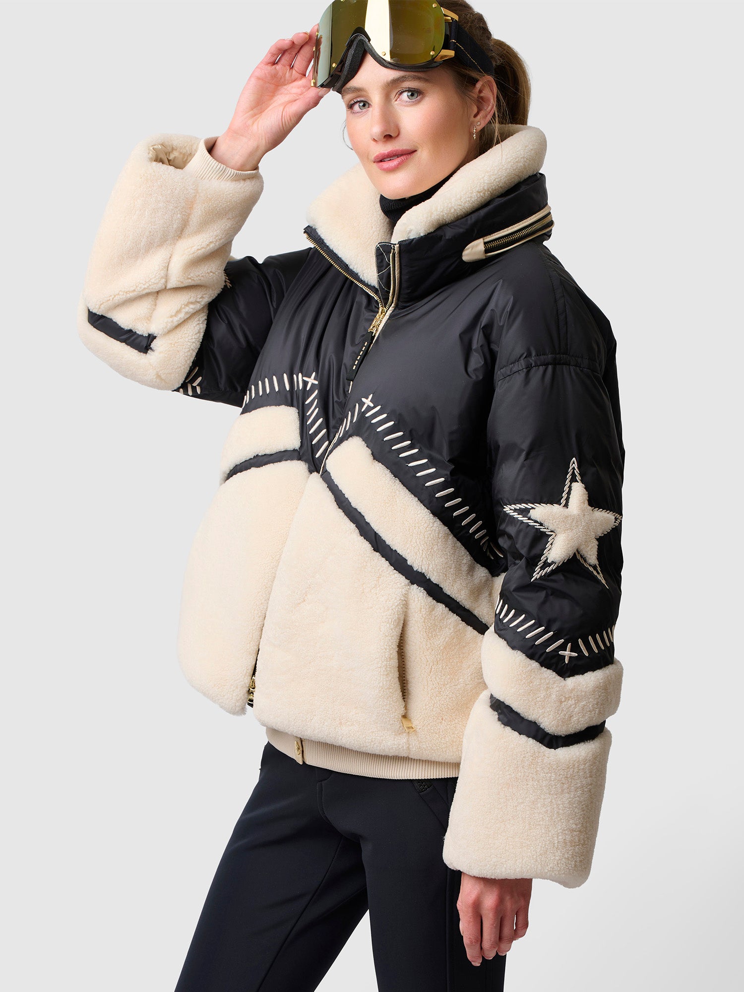 BOGNER ツィードジャケット Bogner - Leslie Gray Short Down Puffer Jacket | Mitchell Stores