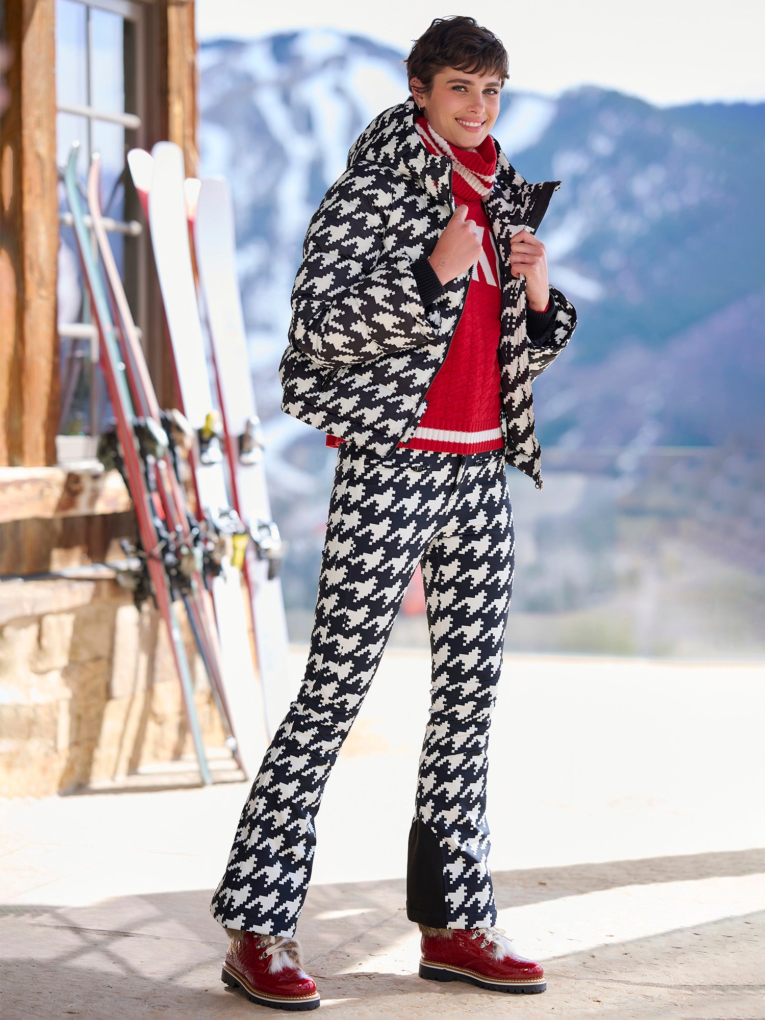 Houndstooth Polar Flare Down Ski Jacket – Gorsuch