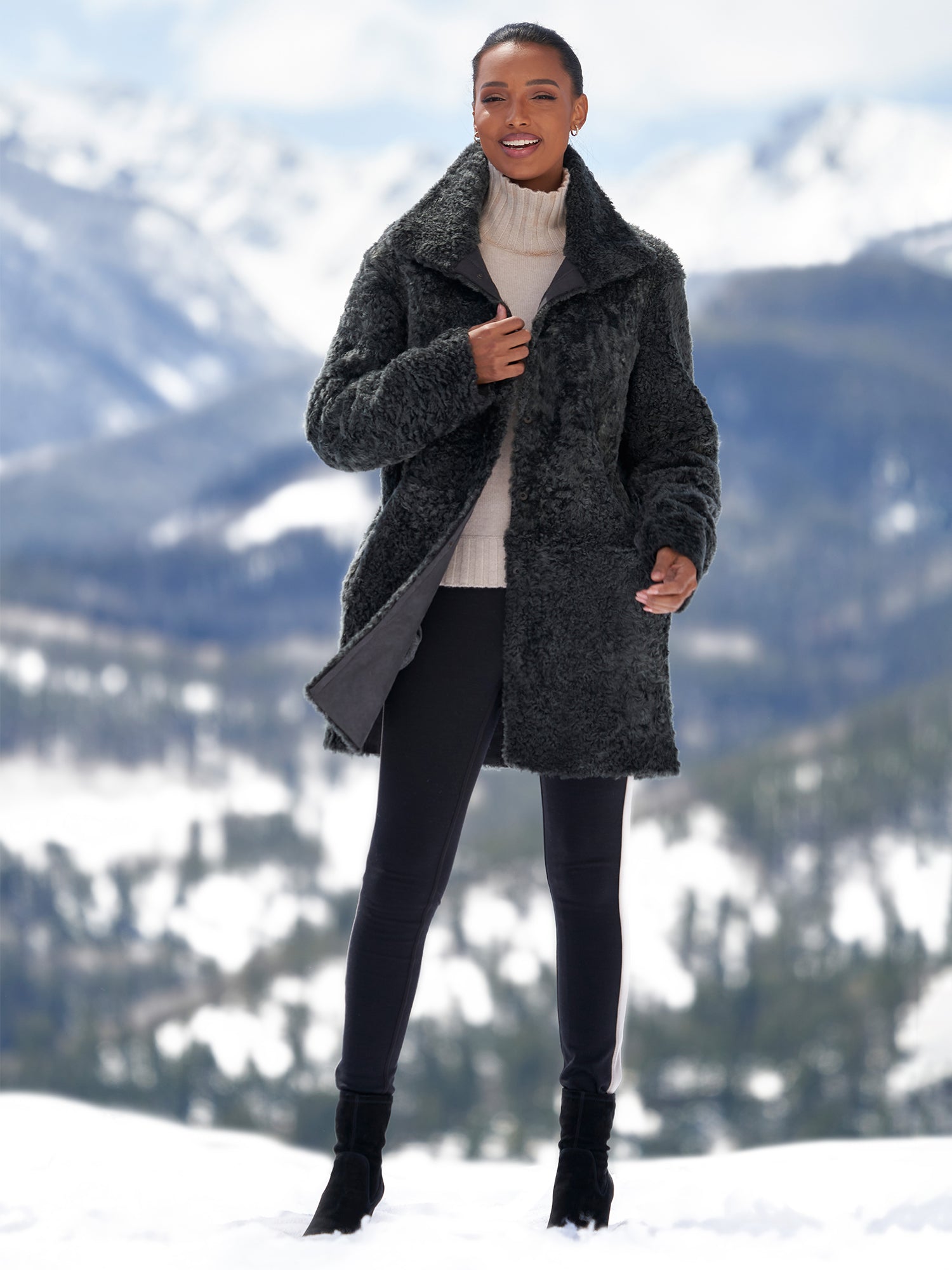 Helena Curly Lamb Reversible Coat – Gorsuch