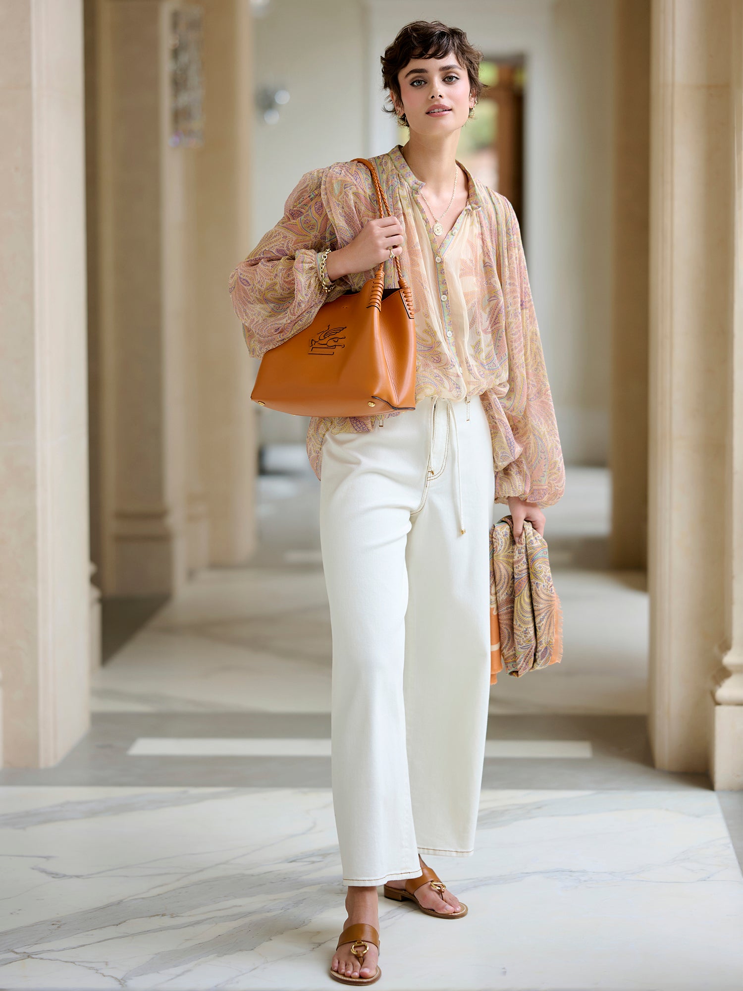 新品 ARTS&SCIENCE Side Tuck Blouse beige Nona Silk Blouse – Gorsuch