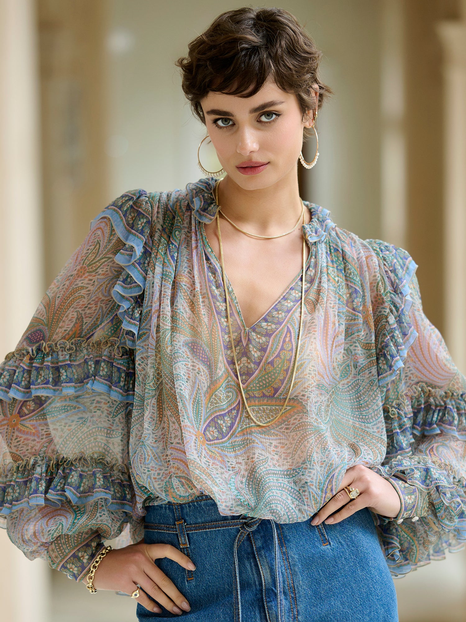 Orella Ruffle Silk Blouse – Gorsuch